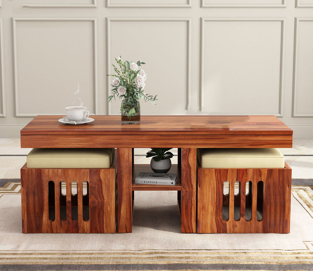 Lyla Sheesham Wood Coffee Table Stools