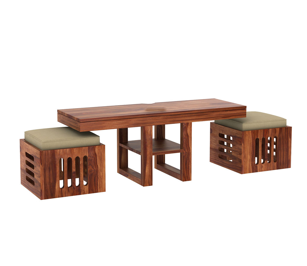 Lyla Sheesham Wood Coffee Table Stools