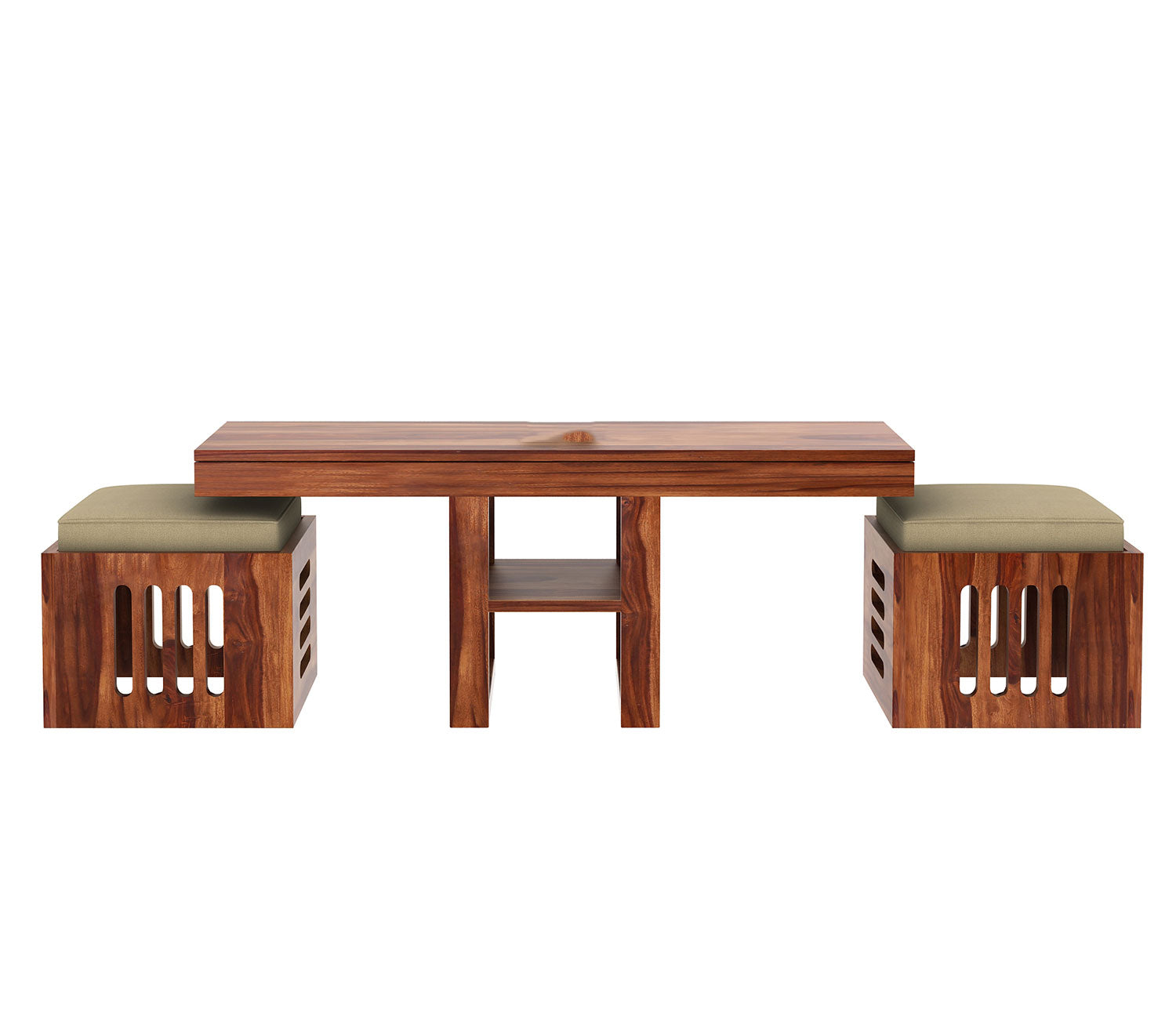 Lyla Sheesham Wood Coffee Table Stools