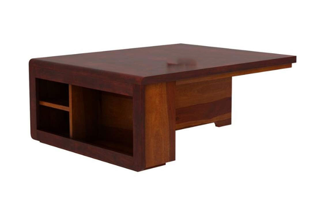 Valentina Wooden Center Table for Living Room | Coffee Table with 4 Stools | Center Table