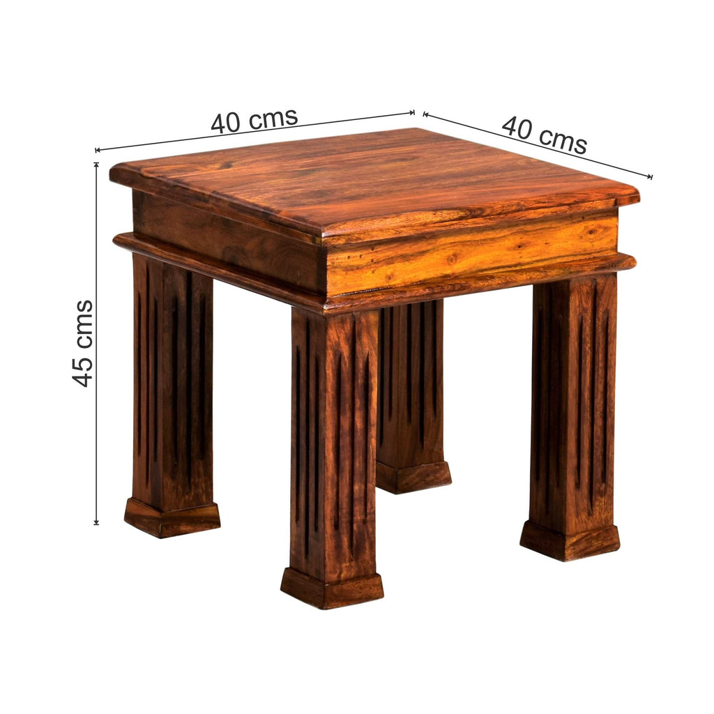 Ensley Solid Sheesham Wood Peg Side Table