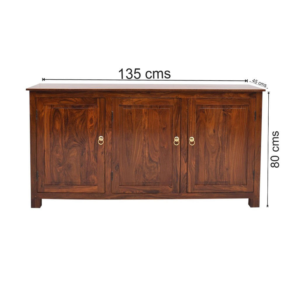 Amyra Sheesham Wood 3 Drawers Large Sideboard.