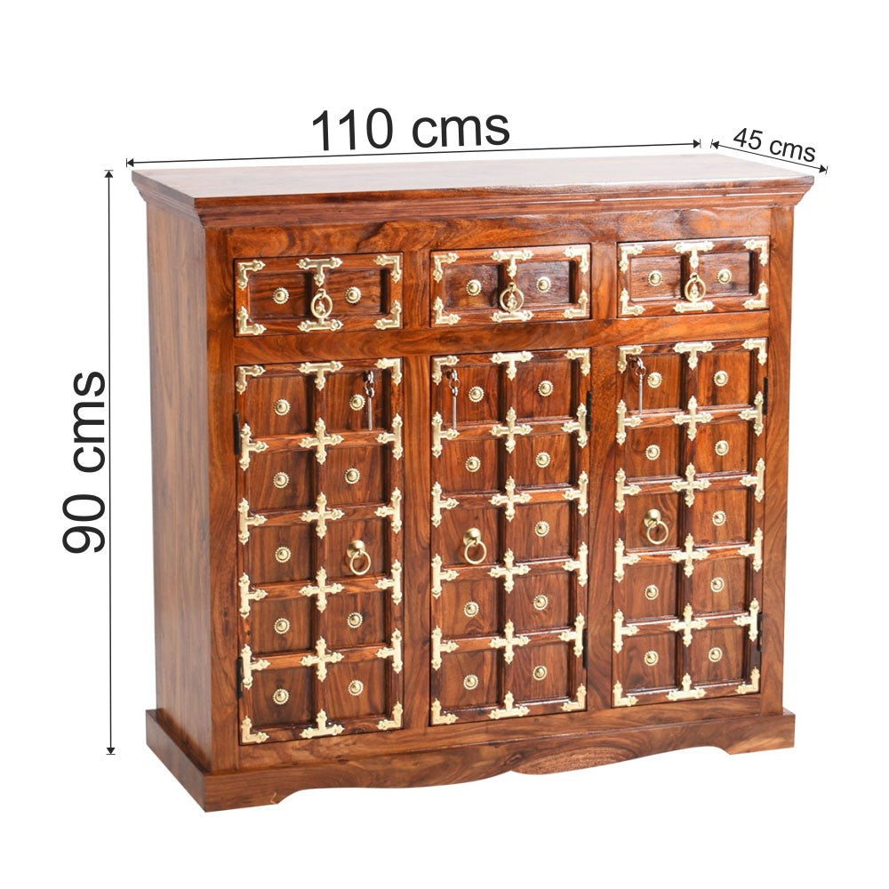 Freyja Sheesham Wood Brass Sideboard
