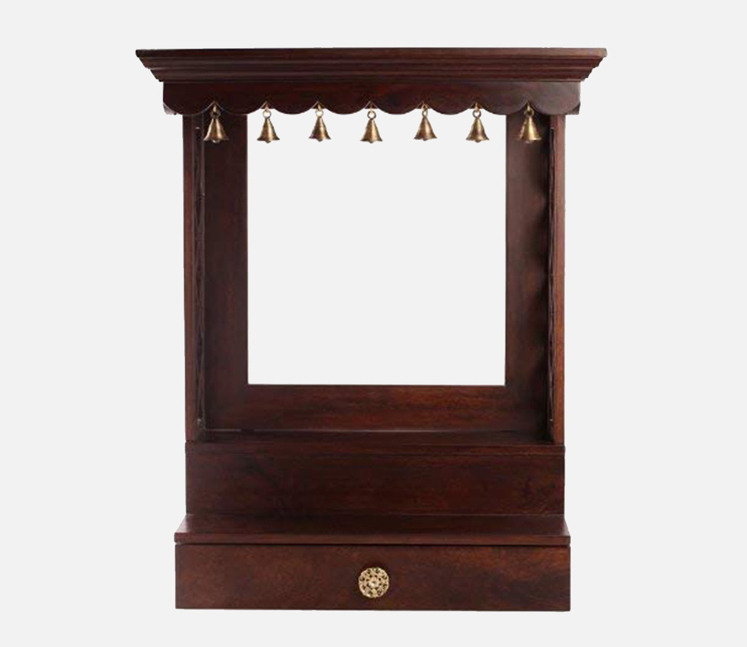 Sylas Sheesham Wood Wall Mounted Home Temple With Storage