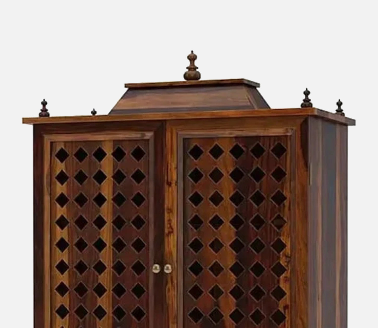 Fabian Sheesham Wood Home Temple With Door And Storage
