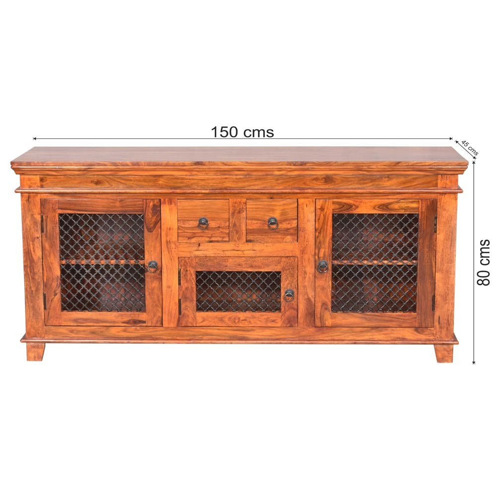Romina Sheesham Wood Jali Sideboard Cabinet