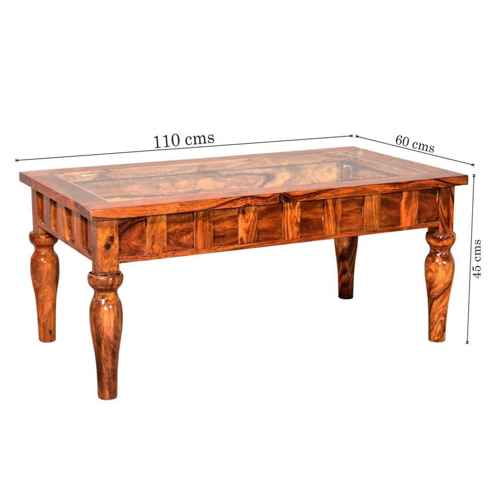 Fiona wooden Glass Top Center Table