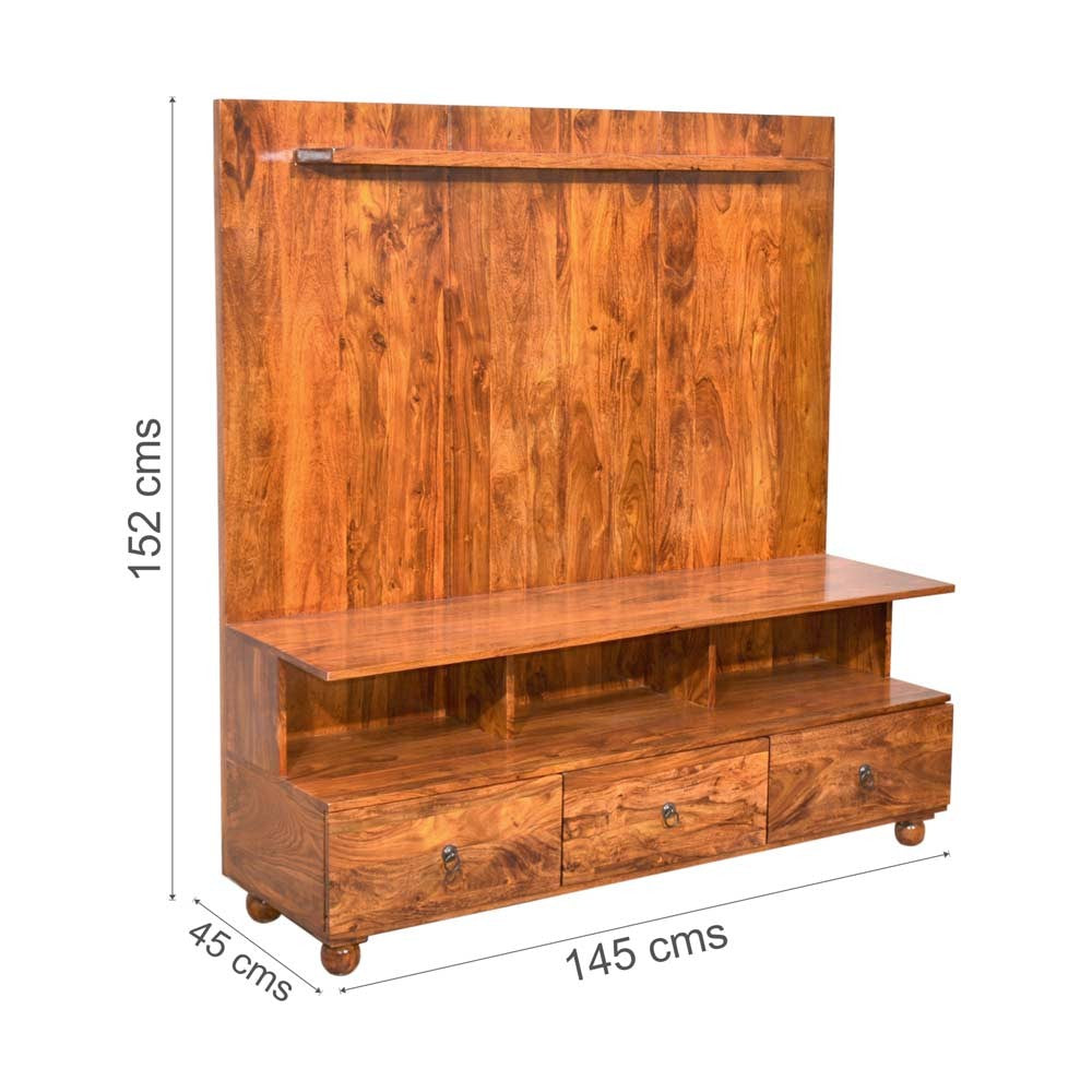 Amirah WOODEN TV & LED STAND CUM SHELF