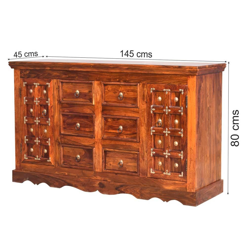 Bianca wooden Brass Sideboard