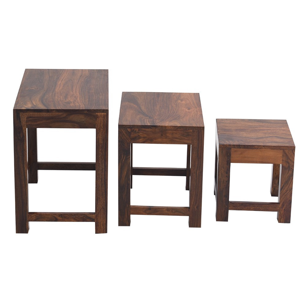 Hadassah Sheesham Wooden Stool set of 3