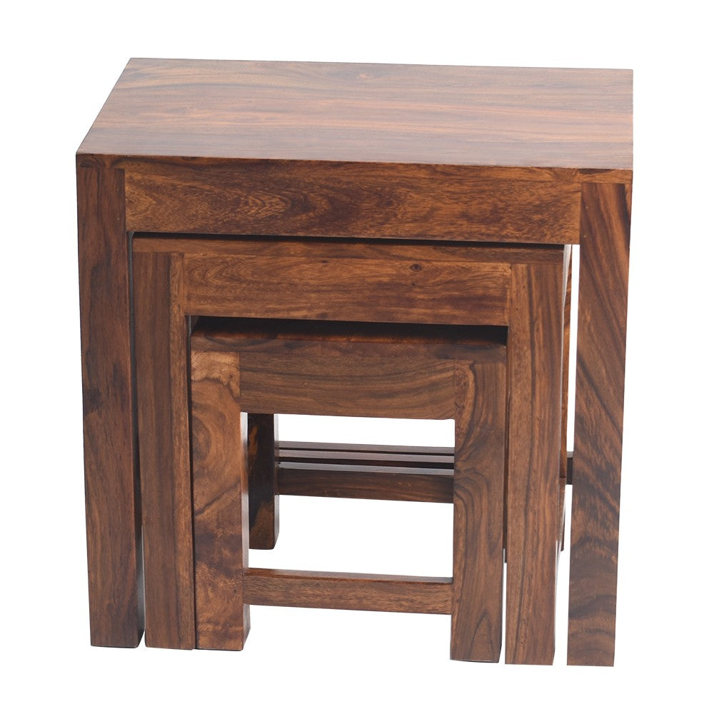 Hadassah Sheesham Wooden Stool set of 3