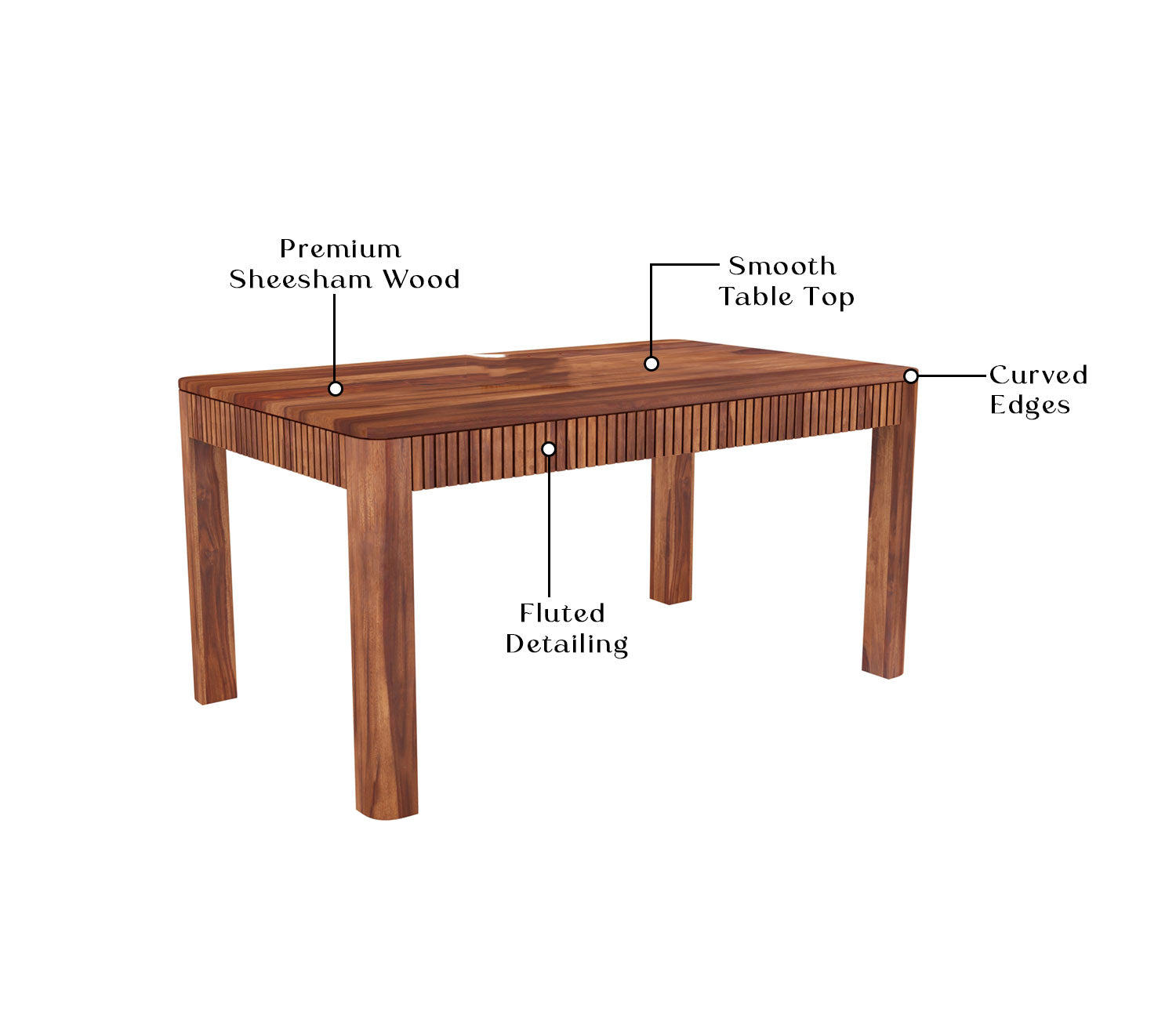 Dimitri 6 Seater Sheesham wood Dining Table Set with 6 Upholstery Chair