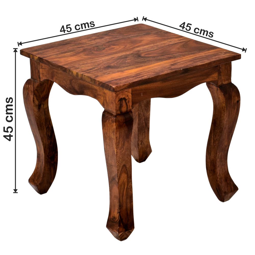 Emryn Solid Sheesham Wooden Peg Side Table