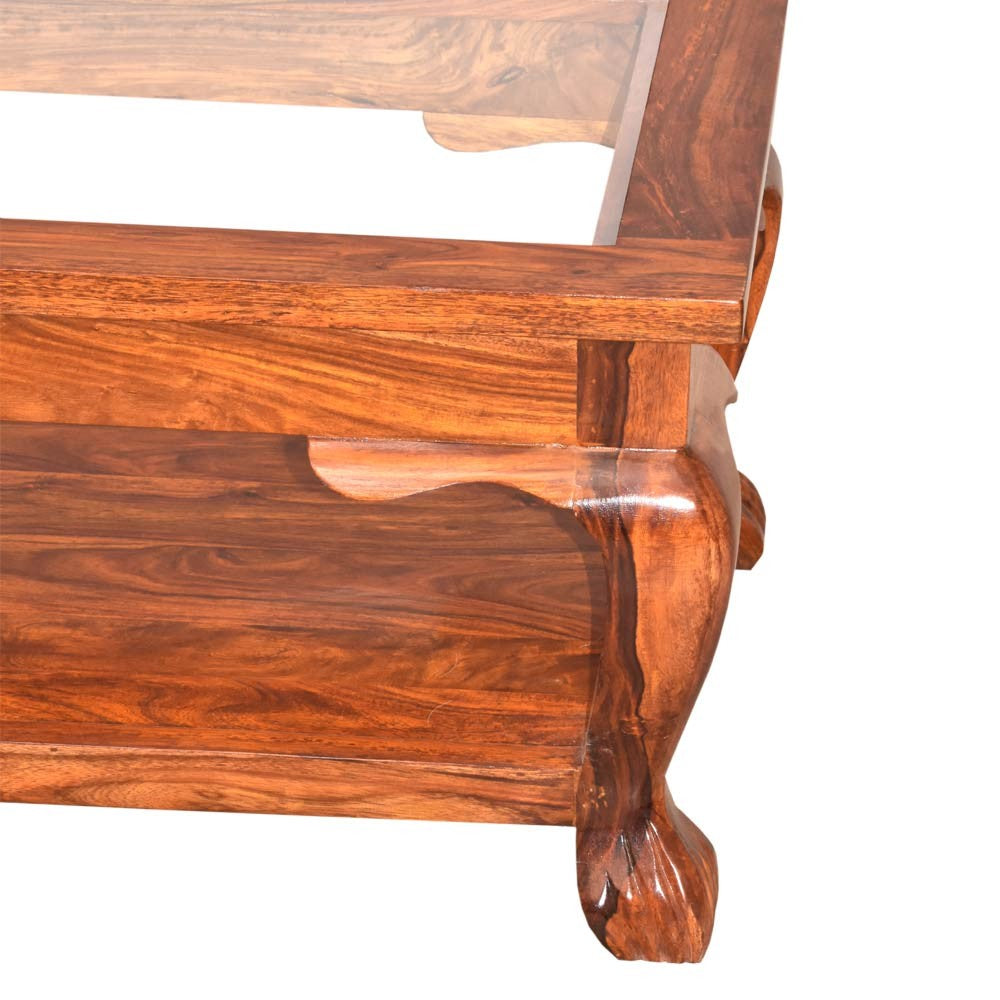 Raegan Sheesham wood Glass Top Center Table