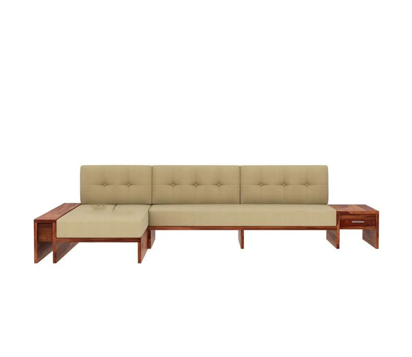 Lloyd L-Shaped Wooden Sofa with Side Storage Drawer