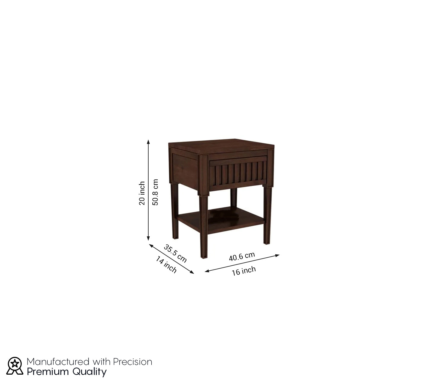 Mario Ash Wood Bedside Table With Storage