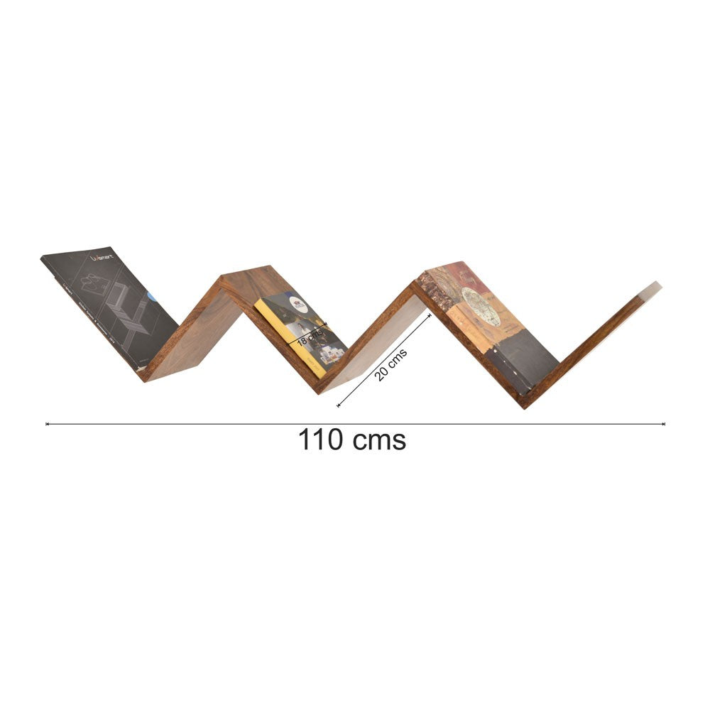 Renata Multi-Purpose W-Shape Wooden Wall Shelf