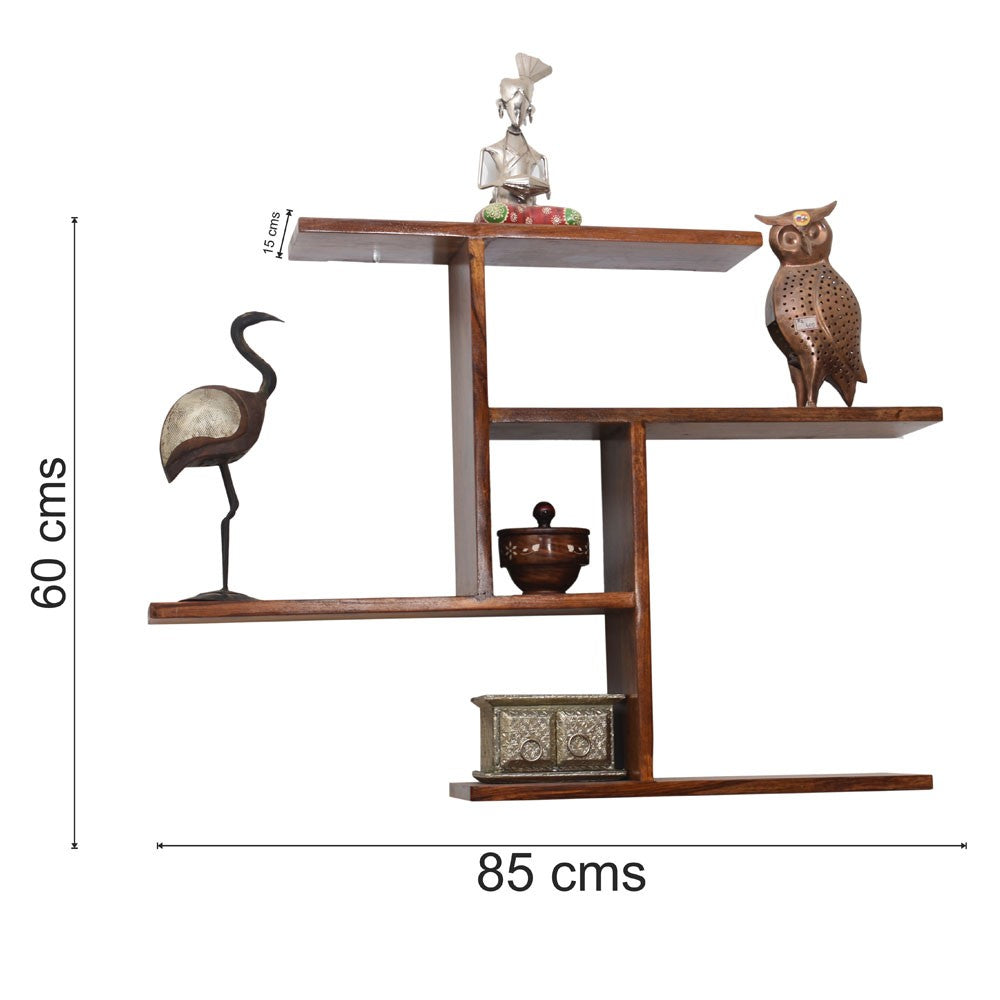 Lorelai Wooden Geometric Wall Shelf
