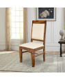 Delaney Wood  Back Cloth Dining Table and Chair
