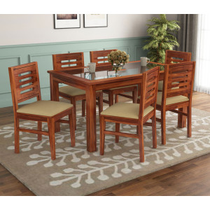 Bunny Cushioned 6 Seater Dining Table Set 